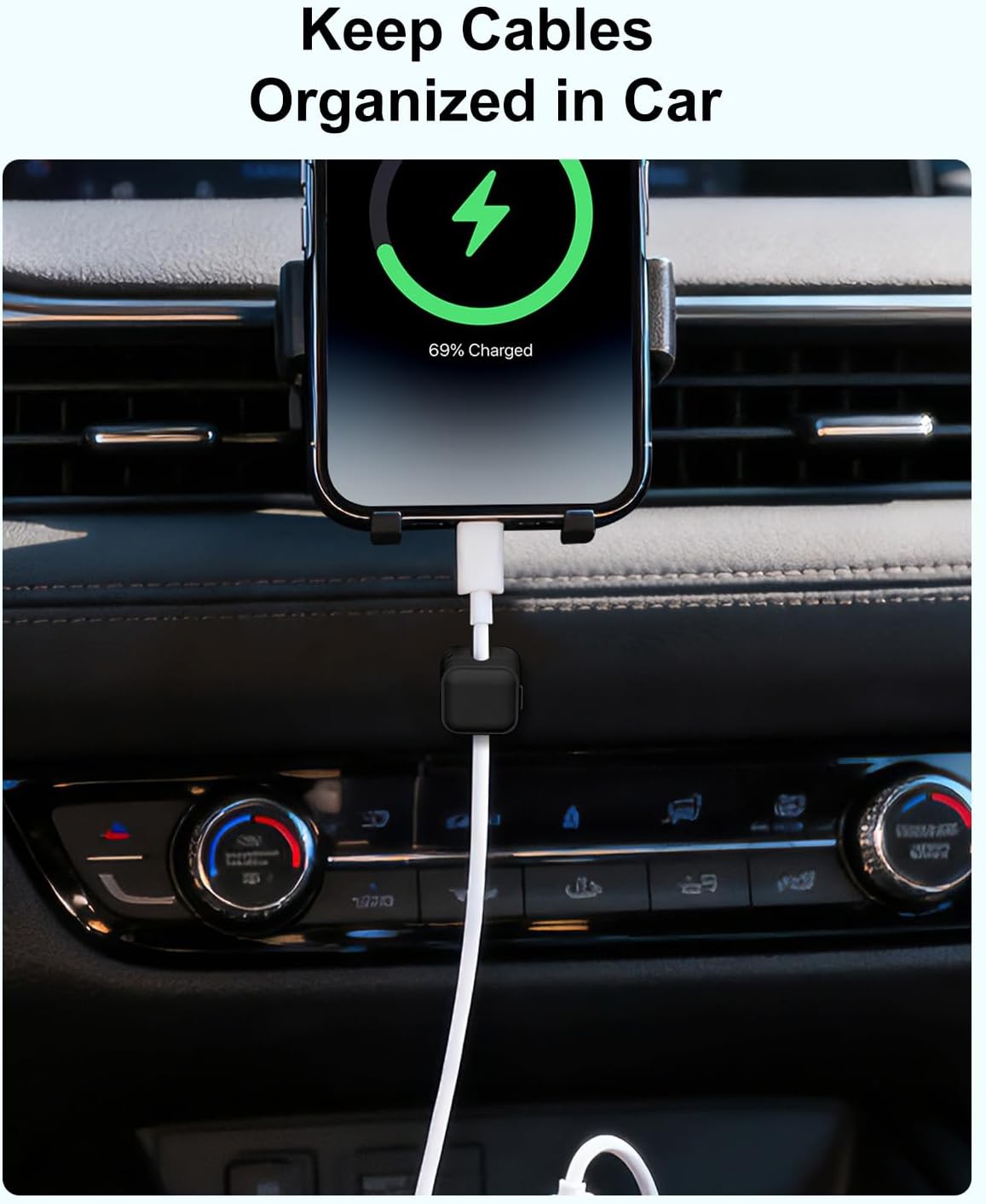 Art3d 8 Pack Magnetic Cable Clips, White Cable Management Accessories, Cord Smooth Adjustable & Adhesive Backing Cord Organizer for Office Home Organization, Desk, Wall, Nightstand, Phone, Car