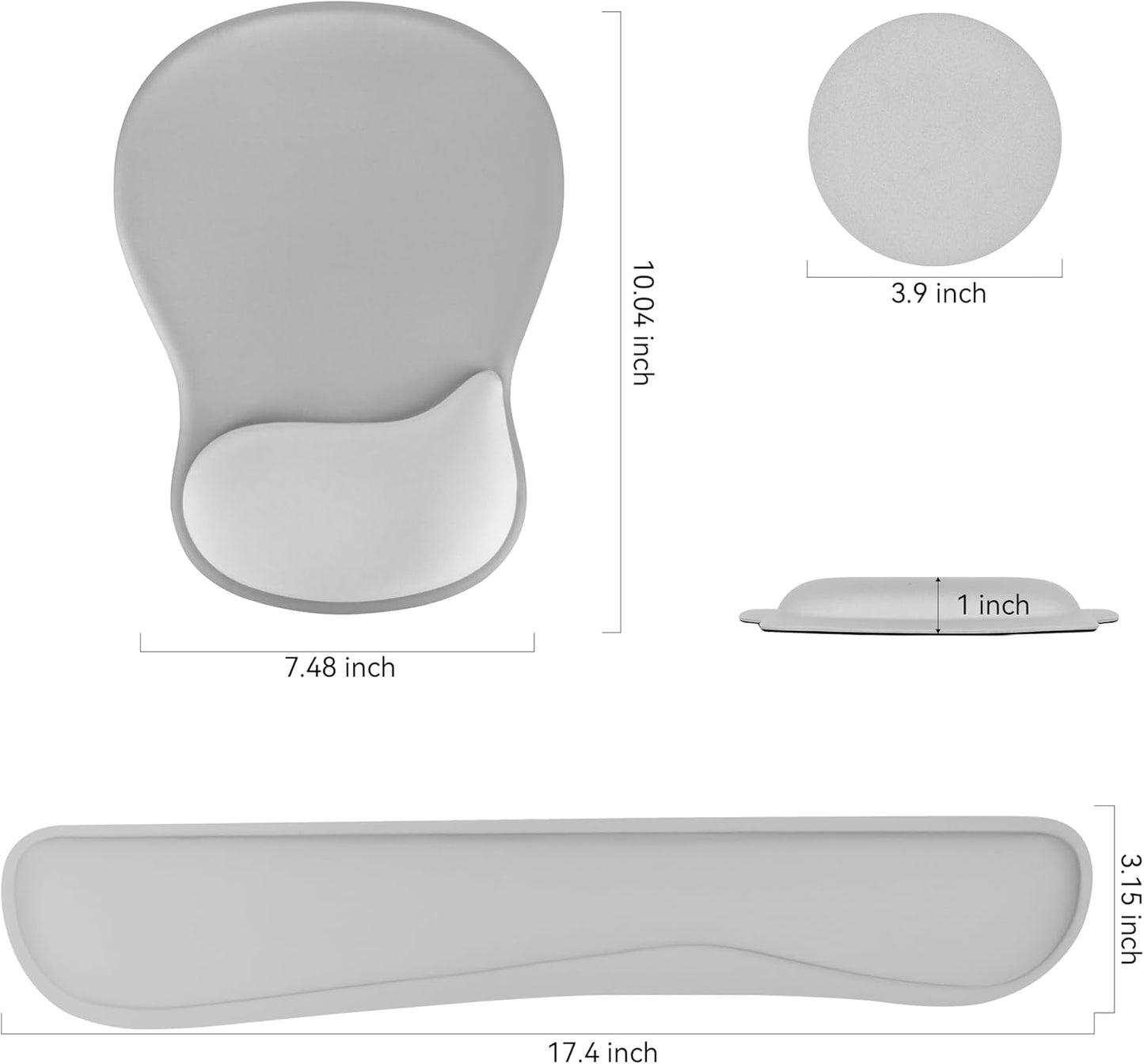 Wrist Rest Support for Mouse Pad Keyboard Set Circle Coaster Gaming Mouse Pad Ergonomic Gel Memory Foam Set for Computer, Laptop, Office, Pain Relief, Comfortably Typing Flowers KM-39