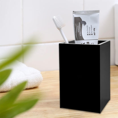 2 Pack Clear Acrylic Pencil Pen Holder Cup,Desk Accessories Holder,Makeup Brush Storage Organizer,Modern Design Desktop Stationery Organizer for Office School Home Supplies,2.6x 2.6x 4 inches