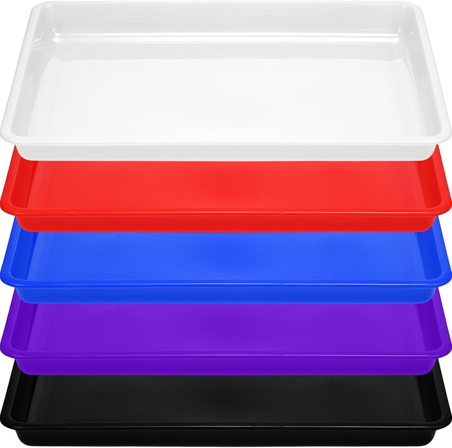 Hoteam 10 Pcs Flat Storage Organizer Tray Bin Paper Tray for Classroom Plastic Stackable File Organizer for School Office Teacher Book Organization(Clear,13.78 x 9.84 x 3.15 Inch)