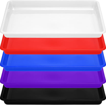 Hoteam 10 Pcs Flat Storage Organizer Tray Bin Paper Tray for Classroom Plastic Stackable File Organizer for School Office Teacher Book Organization(Clear,13.78 x 9.84 x 3.15 Inch)