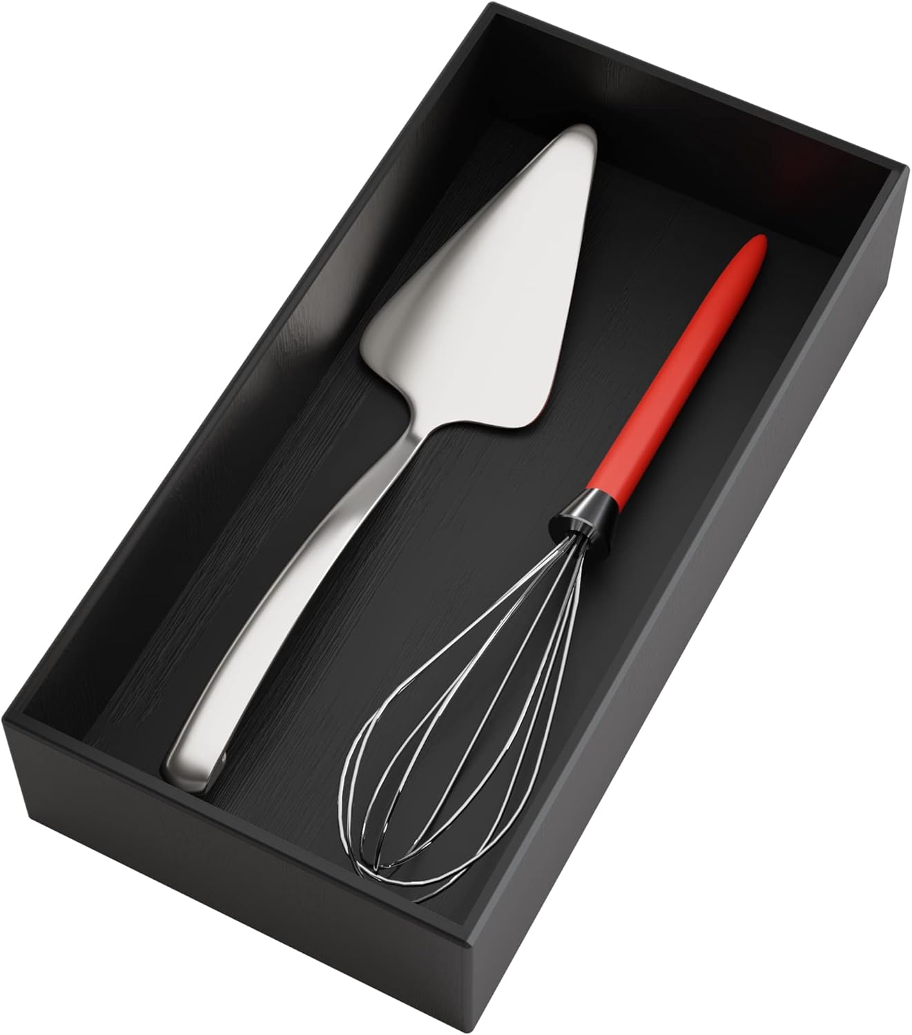 Black Bamboo Drawer Organizer - Silverware&Utensil Holder Organizer for Kitchen Drawers, Multi-Use Drawer Dividers Boxes for Bathroom Counter，Cabinet, Garage, Office Desk, Makeup, Jewelry (12"3"2.5")