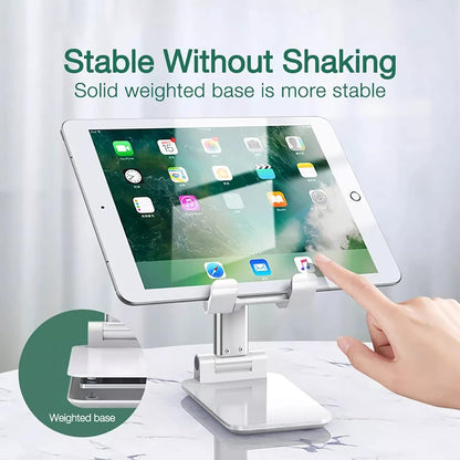 HOTEMIA Cell Phone Stand,Adjustable Foldable Phone Stand for Desk Taller iPhone Stand Compatible with All Smart Phone Desk Accessories(Green)