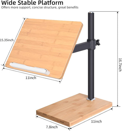 wishacc Adjustable Book Stand for Reading, Ergonomic Desktop Book Reading Stand with Height & Angle Adjustment, Heavy Duty Textbook Stand & Book Holders for Reading Hands Free for Reading Enthusiasts