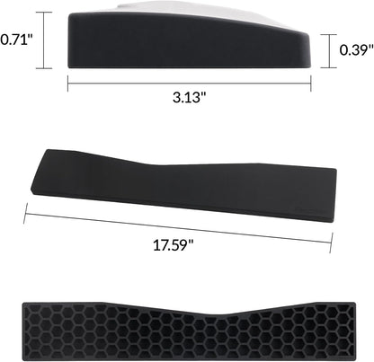 Silicone Wrist Rest for Keychron K10 Pro / K10 Max/ K10 HE / Q6 / Q6 Pro / Q6 Max / Q6 HE / V6 / V6 Max, 17.6" Non-Slip Palm Rest, 100% Full-Sized Mechanical Keyboards Support with Typing Pain Relief