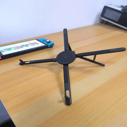 Laptop Stand for Desk, Adjustable Aluminum Alloy Magnetic Foldable Phone Stand, 8 Level Height Adjustable Laptop Stand, 3 in 1 Computer Riser for Phone, Tablet and Laptop