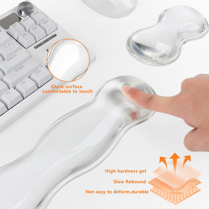 Gel Cloud Keyboard and Mouse Wrist Rest, Cute Wrist Support and Arm Support Keyboard Rest for Keyboard and Mouse Typing Pain Relief，Suitable for Office/Computer/Laptop/Gaming (Pink)