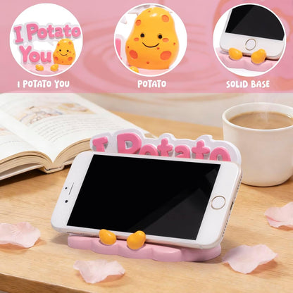 ZAWUU Coffee & Donuts Phone Stand - Cute Resin Phone Holder for Desk, Bedside Table, and Kitchen Counter, Adjustable Vertical & Horizontal Display, Fun Gift for Coffee Lovers, Women, and Teens