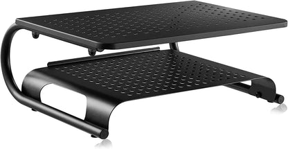 suptek Monitor Stand Riser for Computer,Laptop,Printer, Notebook and All Flat Screen Display with Vented Metal Platform and 4 Inches Height Underneath Storage (MST004)
