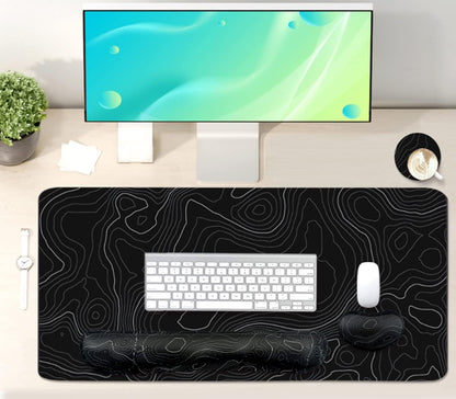 Large Mouse Pad and Keyboard Wrist Rest, Desk Pad for Keyboard and Mouse, 4-in-1 Large Gaming Mouse Pad with Wrist Support, Desk Mat for Home Office Study Game-Galaxy Fluid