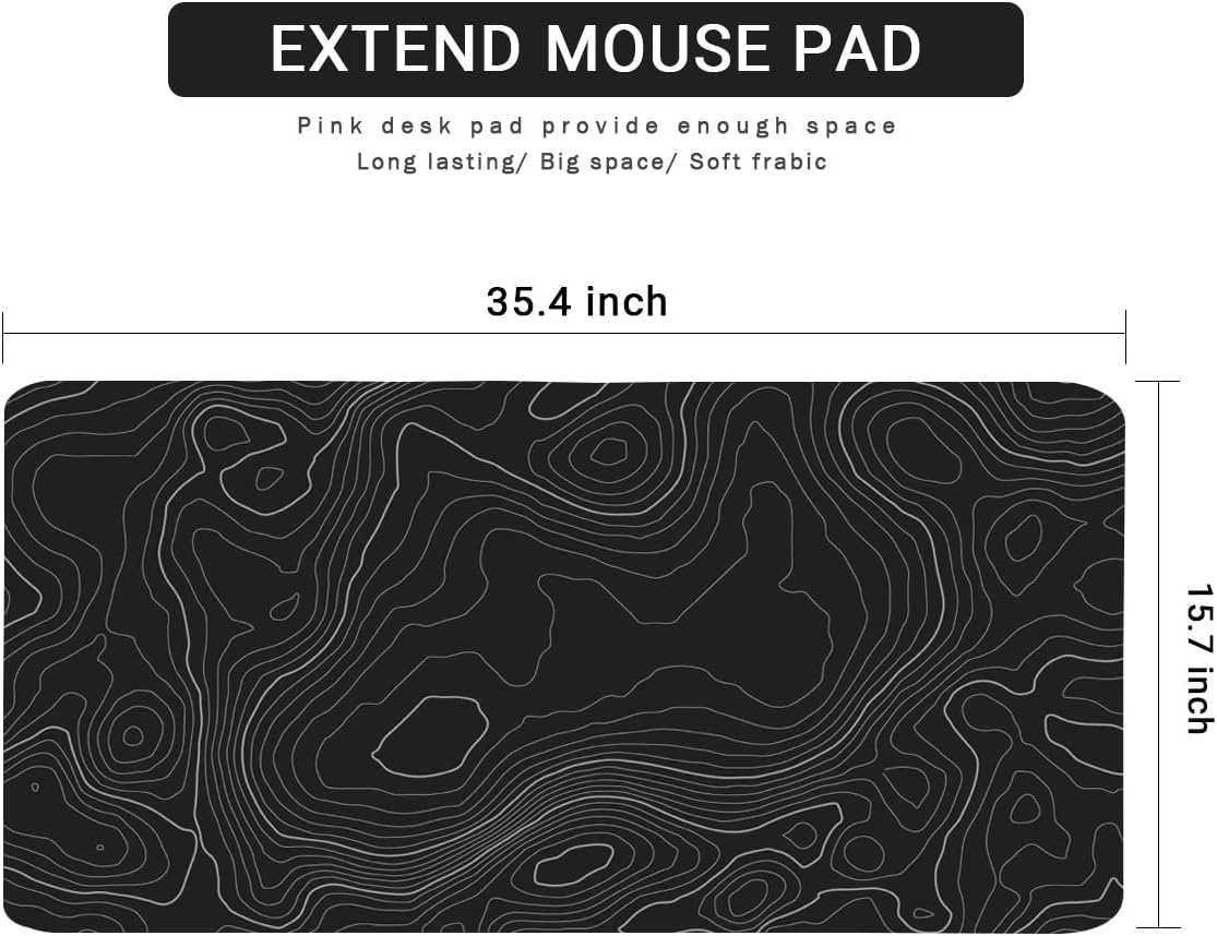 4-in-1 Large Mouse Pad, Keyboard Wrist Rest Pad & Wrist Support Mousepad Set, Extended Desk Pad Waterproof Desk Mat for Home Office Study Game