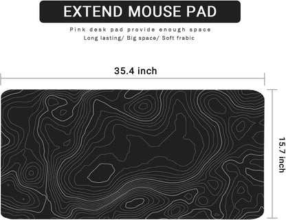 4-in-1 Large Mouse Pad, Keyboard Wrist Rest Pad & Wrist Support Mousepad Set, Extended Desk Pad Waterproof Desk Mat for Home Office Study Game