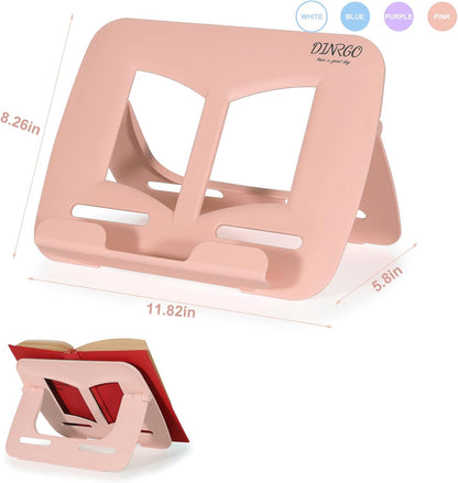 Portable Book Stand Book Holder Book Rest for Kids Reading Hands Free Cookbook Holder Textbook Stands Music Stand Lightweight Waterproof Book Stand Gifts School Supplies (Purple 11.82" *8.26")