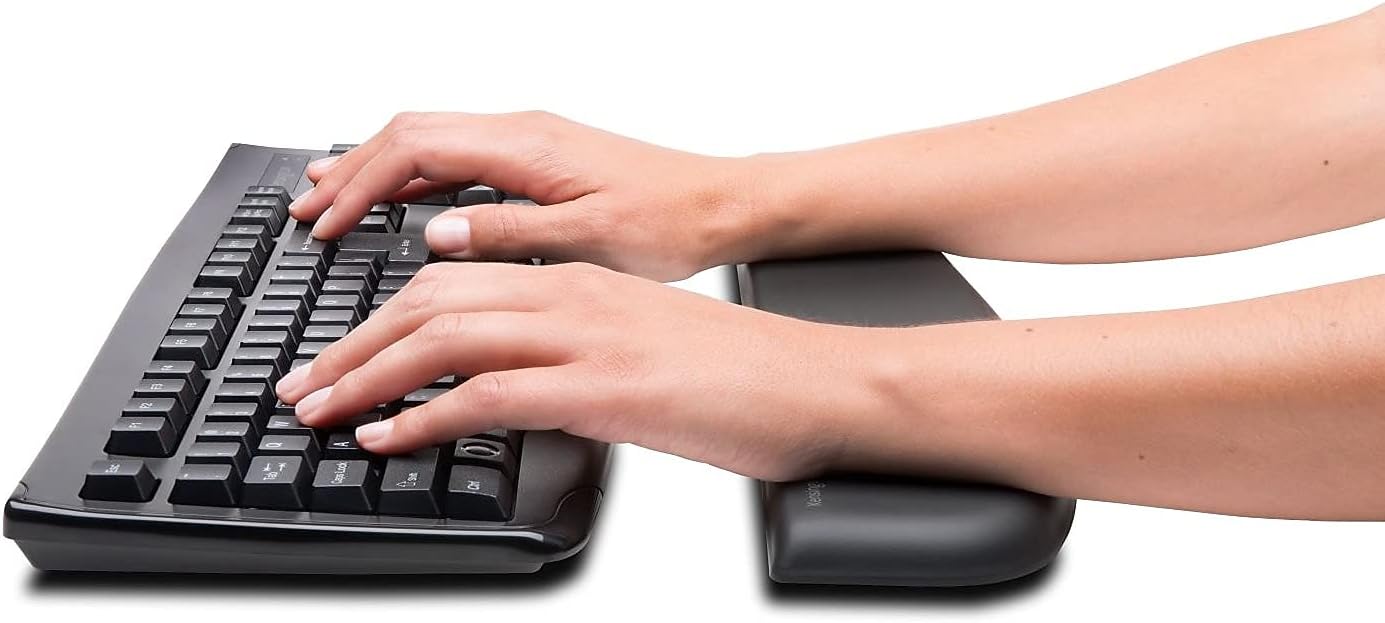 Kensington ErgoSoft Wrist Rest for Slim, Compact Keyboards, Black (K52801WW), 3.9 x 0.4 x 11.1 inches