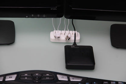 Heaviest Cable Organizer on The Market! Compact and Weighted Desktop Cord Holder and Cable Organizer, Eco-Friendly Silicone, No Bad Smell, Bundled with 4 Reusable Cable Ties! (Black)