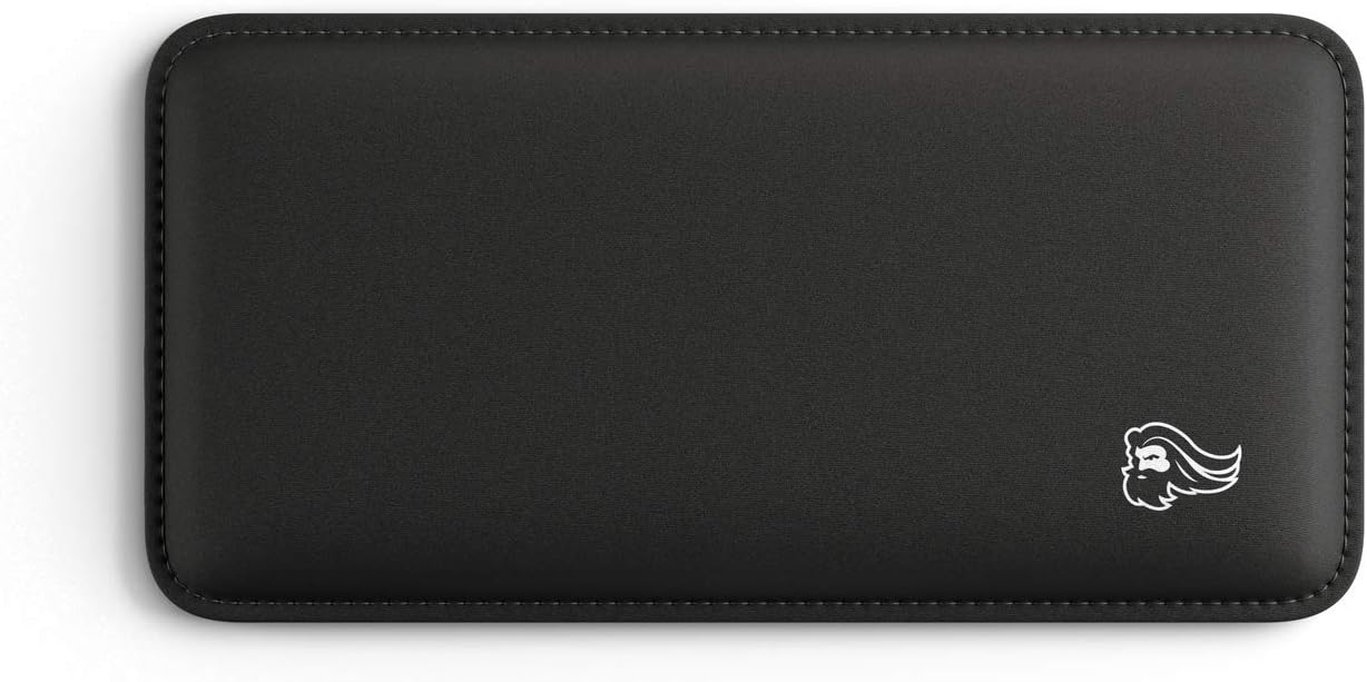 Glorious Wrist Pad/Rest - Compact - Black - Mechanical Keyboards, Stitched Edges, Ergonomic | 12x4 inches | 25mm/1in Thick (GWR-75) Compact (Black)