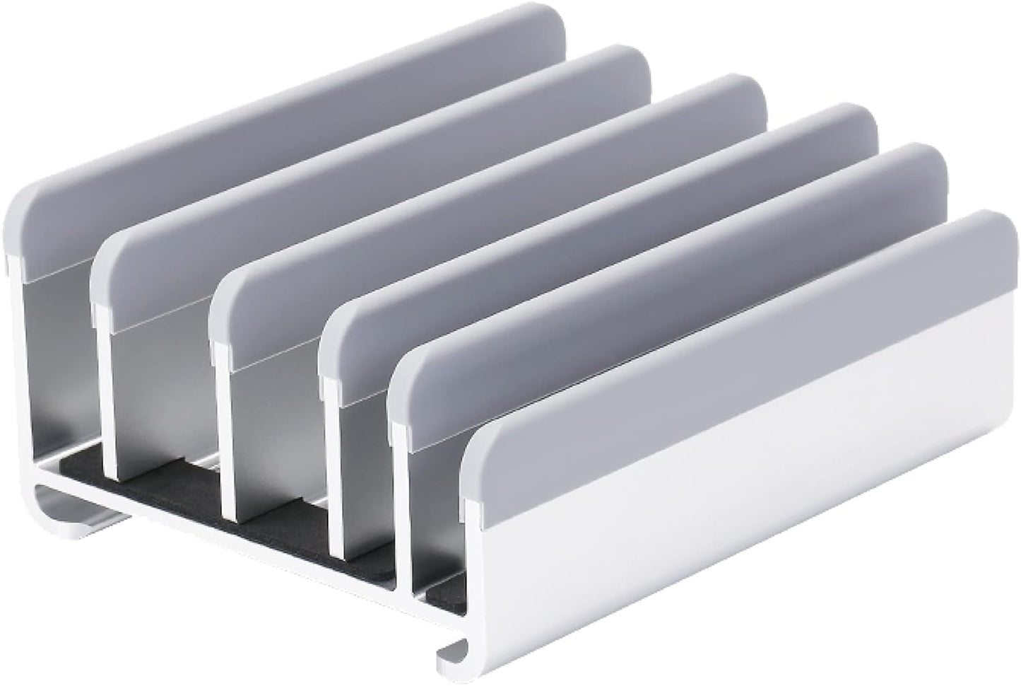 Elestoria 5- Slot Vertical Laptop Stand - Aluminum Laptop Stand Vertical for Desk - Adjustable Width (12-38mm) Fits MacBook Pro/Air, Surface & Gaming Laptops Upto 17.3 (Grey)