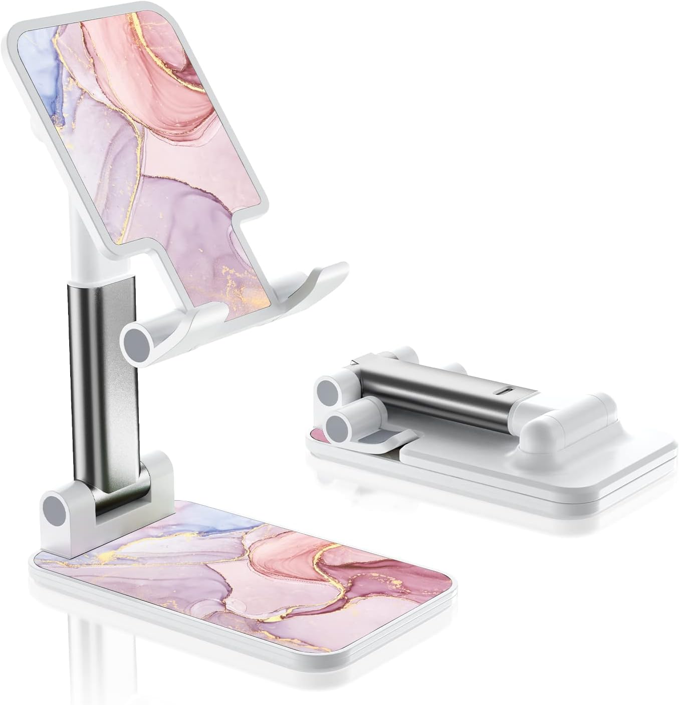 Desk Cell Phone Stand - Adjustable Angle-iPad Holder, Universal Compatible Phone Holder for Desk