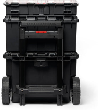 Keter Stack-n-Roll Two Drawer Tool Box for Small Parts and Power Tool Accessories, Fits Keter Modular Tool Storage System