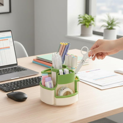 Pencil Pen Holder Desk Organizers Green Desktop Storage Stationery Supplies, Cute Cup Pot for Office, School, Art Supply