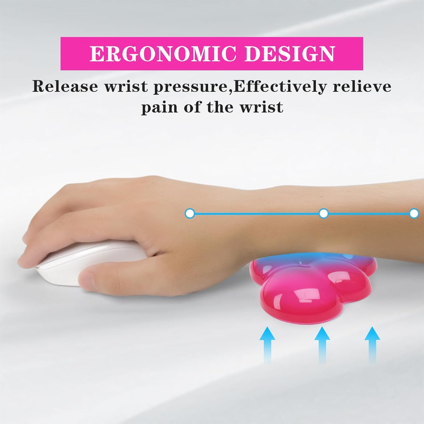 Gel Cloud Keyboard and Mouse Wrist Rest, Cute Wrist Support and Arm Support Keyboard Rest for Keyboard and Mouse Typing Pain Relief，Suitable for Office/Computer/Laptop/Gaming (Pink)
