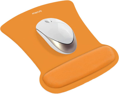 MOSISO Wrist Rest Support for Mouse Pad & Keyboard Set, Ergonomic Mousepad Non-Slip Base Home/Office Pain Relief & Easy Typing Cushion with Neoprene Cloth & Raised Memory Foam, Apricot