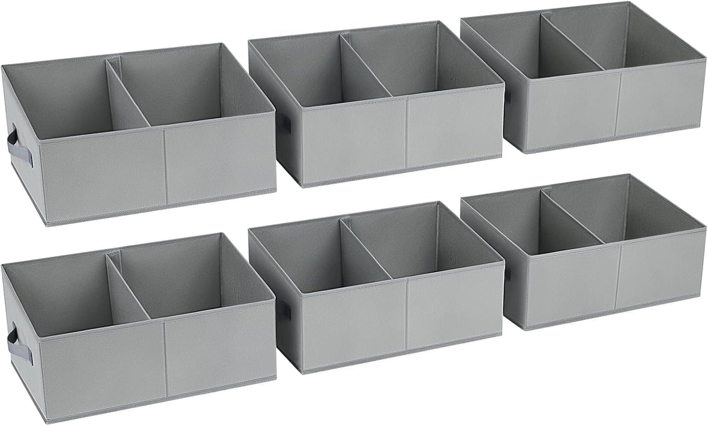 DIMJ Closet Storage Bins, 6 Pack Storage Baskets for Shelves, Foldable Closet Organizer with Handle, Linen Closet Organizers and Storage for Clothes, Toys, Towel, Books (Black)