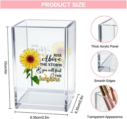 Just Breathe Acrylic Cosmetic Pencil Pen Holder Cup, Hope Inspirational Makeup Brush Organizer Holder, Women Faith Gifts, Encouragement Gifts for Women Mom Daughter Sister Friend Yoga Teacher