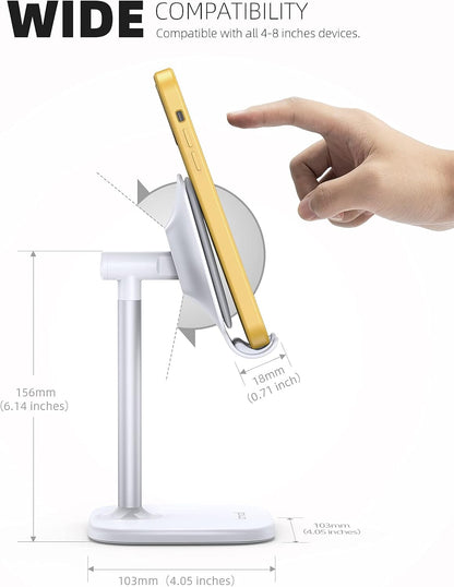 Lamicall Cell Phone Stand for Desk - Adjustable Mobile Phone Holder Dock for Table, Desktop, Office, Compatible with iPhone 13 12 11 X Xr Pro Max 8 7 6 Plus, Mini, More 4-10'' Cellphone and Tablets