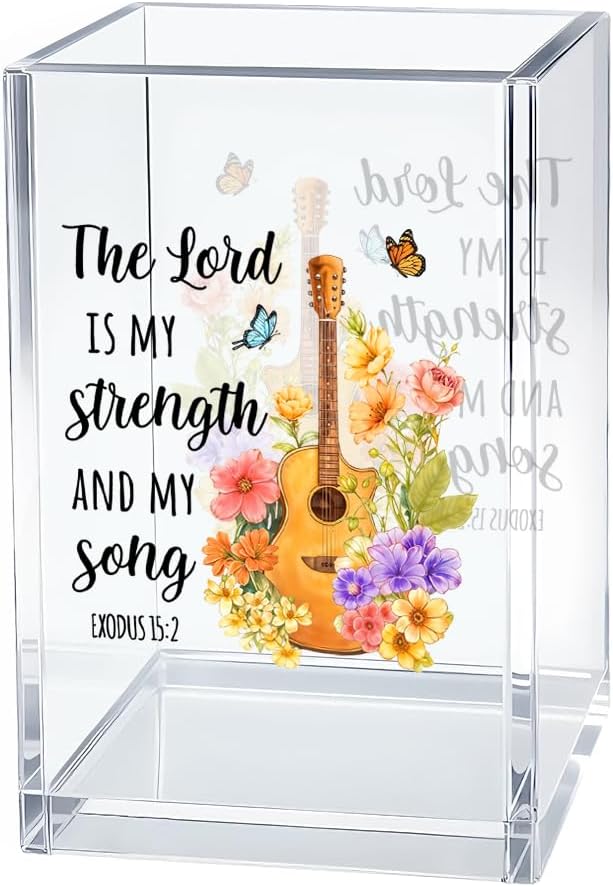 Just Breathe Acrylic Cosmetic Organizer Pen Holder, Anxiety Relaxing Acrylic Desk Holder Cup for Pen Pencil, Dandelion Desk Organizer, Mental Health Office Gifts for Coworker Leader Friend