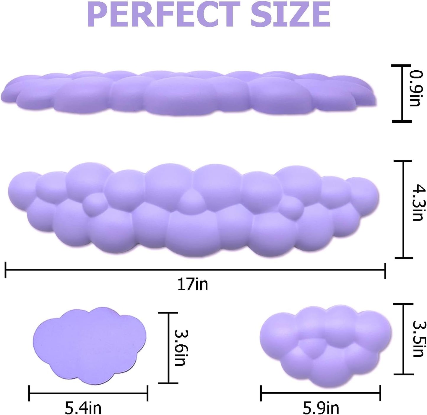 Ergonomic Keyboard Wrist Rest, PU Leather Memory Foam Cloud Wrist Rest for Computer Keyboard, Mouse Wrist Rest and Keyboard Pad for Gaming, Office, Computer, Laptop, Typing Pain Relief, Pastel Pink