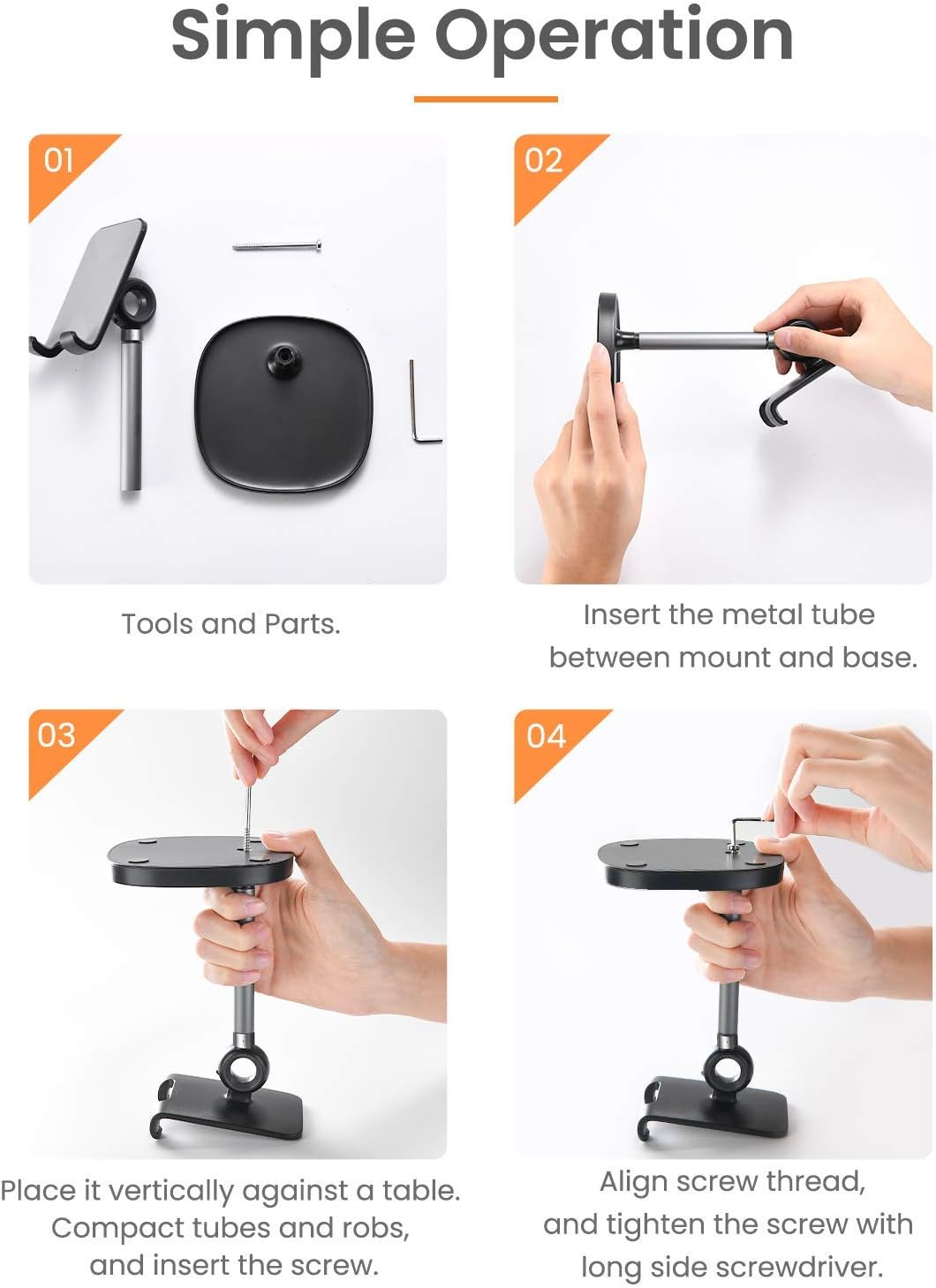 LISEN Cell Phone Stand Phone Holder for Desk Office Decor, Office Desk Accessories Women PC Gaming Essentials iPhone Stand Gadgets Men Gifts for Mom Fit OtterBox Case Switch iPad Air Tablet 4-10 in