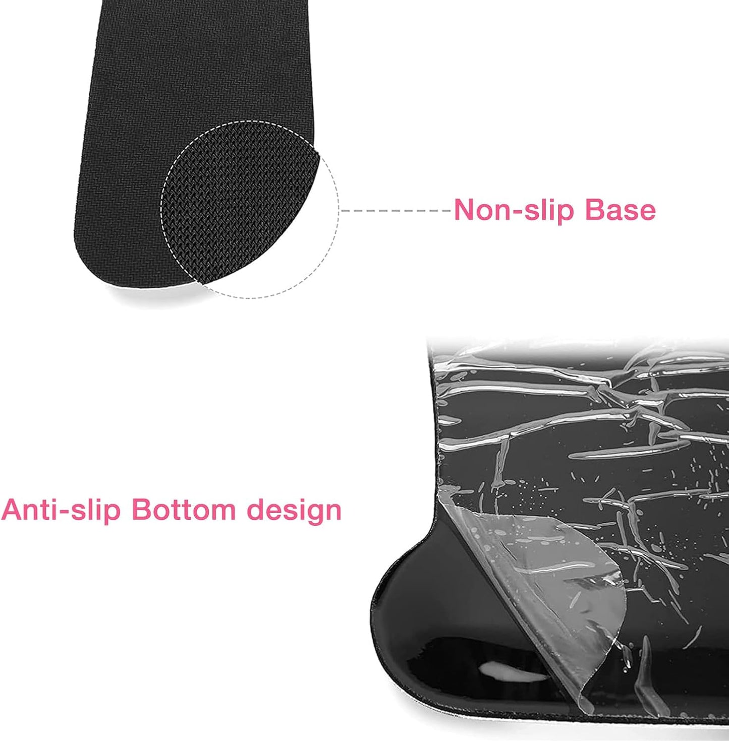 MOSISO Wrist Rest Support for Mouse Pad & Keyboard Set, Peony Ergonomic Mousepad Non-Slip Base Home/Office Pain Relief & Easy Typing Cushion with Neoprene Cloth & Raised Memory Foam, Black