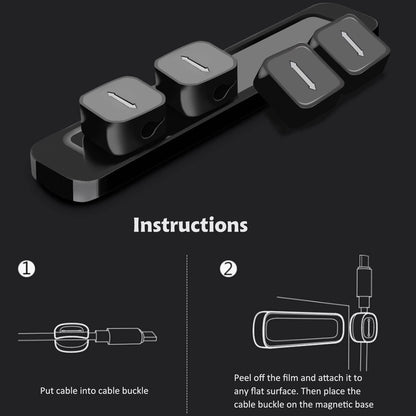 DRM Cable Clips Organizer Magnetic Cable Management Clips Cord Organizer Self Adhesive Sticky for All Wires, Desk Wall Desktop Cord Office Home USB Cable Power Wire Mouse Cable, Black