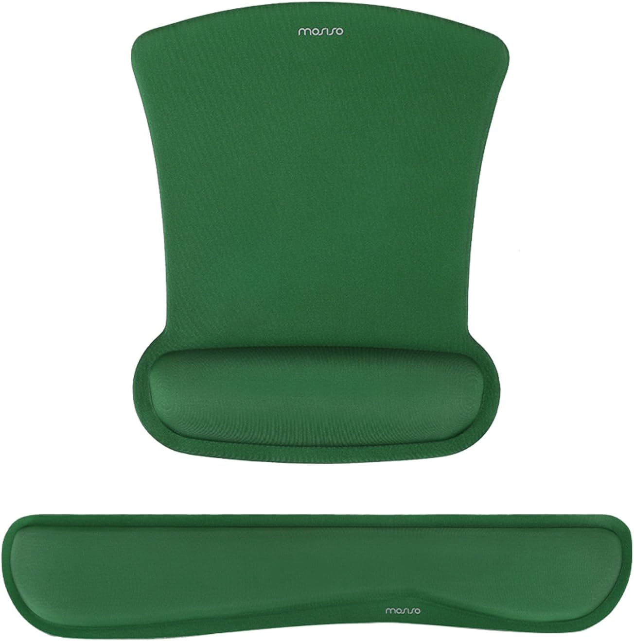 MOSISO Wrist Rest Support for Mouse Pad & Keyboard Set, Ergonomic Mousepad Non-Slip Base Home/Office Pain Relief & Easy Typing Cushion with Neoprene Cloth & Raised Memory Foam, Apricot