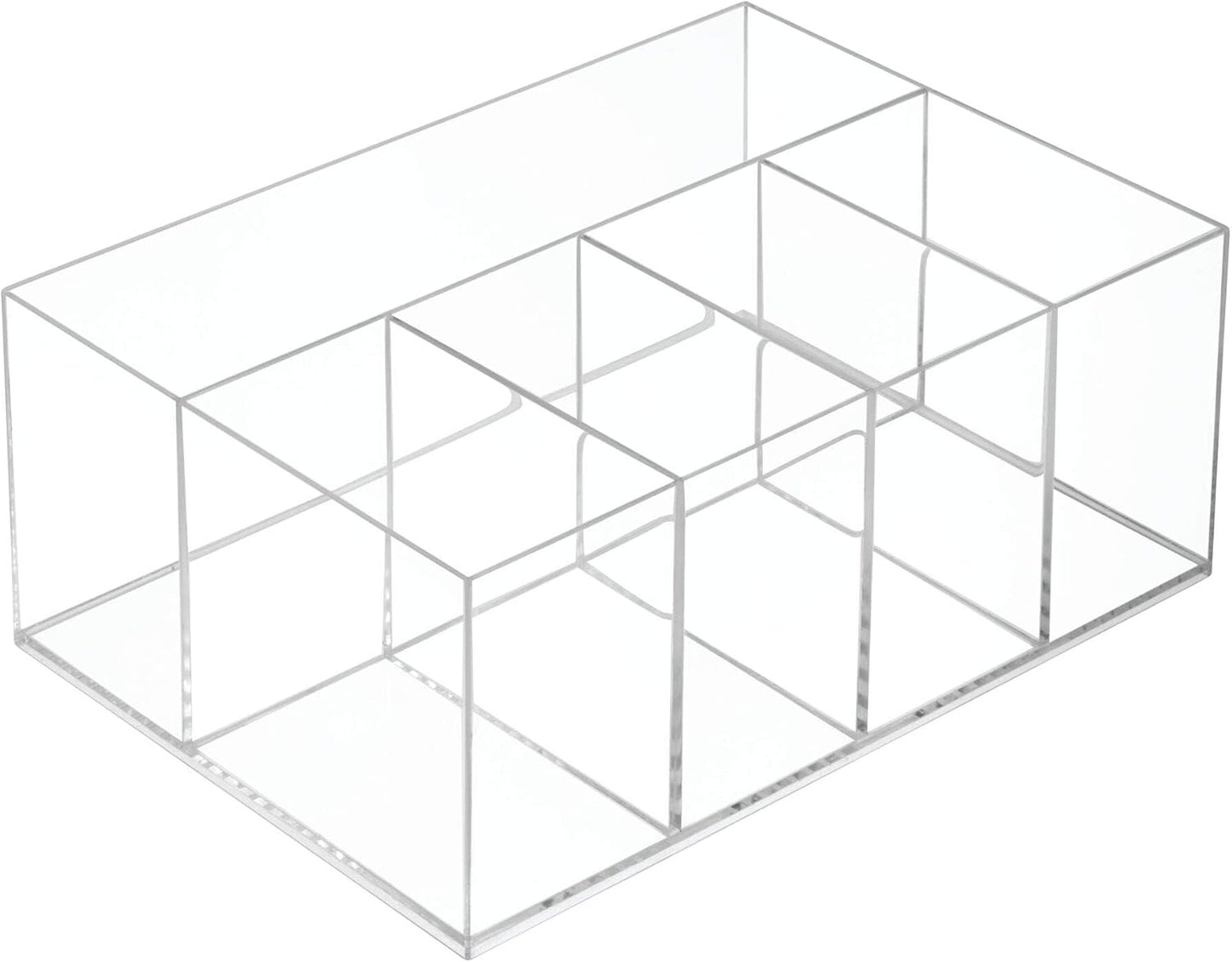iDesign 5-Section Divided Vanity Organizer for Cosmetic Storage - Clear