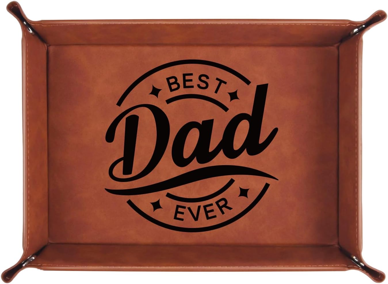 To My Dad Gifts,Leather Tray Engraved Personalized Gifts Unique Dad Birthday Gifts from Daughter Son,Valet Tray Desktop Storage Organizer (I know DAD)
