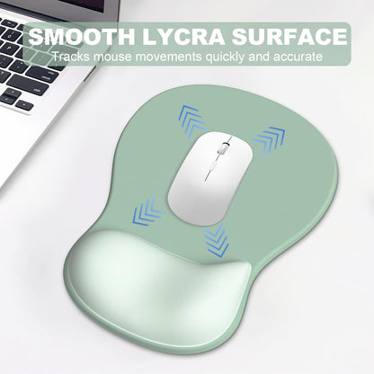 Ergonomic Mouse Pad with Wrist Rest and Keyboard Wrist Rest, Black Mousepad and Wrist Rest for Computer Keyboard, Pain Relief, Non-Slip PU Base, Gel Mouse Pad with Wrist Support for Gaming, Office