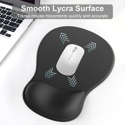 Ergonomic Mouse Pad with Wrist Rest and Keyboard Wrist Rest, Black Mousepad and Wrist Rest for Computer Keyboard, Pain Relief, Non-Slip PU Base, Gel Mouse Pad with Wrist Support for Gaming, Office