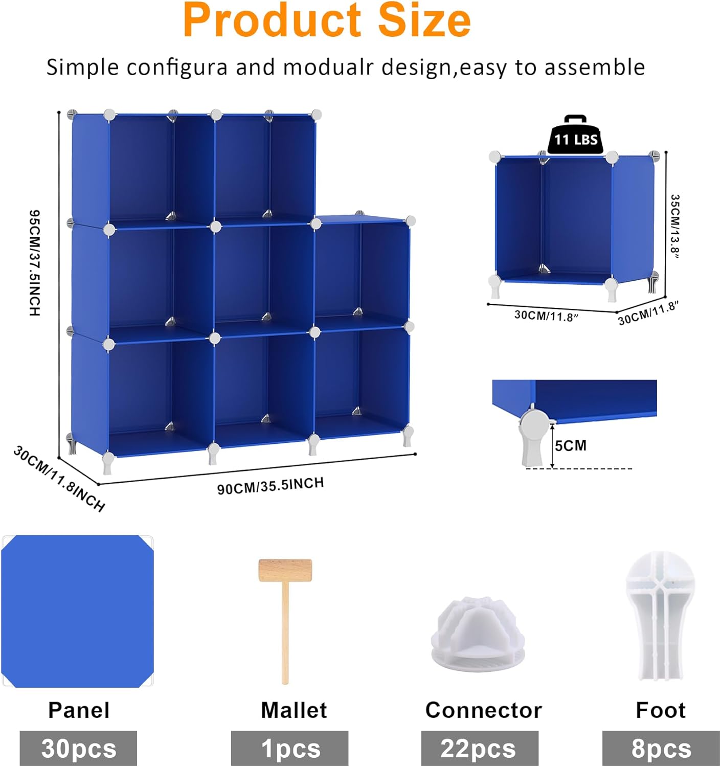 AWTATOS Cube Storage Organizer, 16 Cube Closet Organizer, Stackable Storage Cube Shelves, DIY Portable Closet Clothes Organizer Shelving for Bedroom, Closet, Wardrobe, Bathroom, White