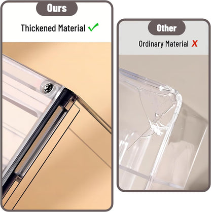 Sylfaen 2-Pack Clear Desktop File Organizer, Expandable Acrylic File Sorter Auto Rebound, Multifunction 5 Sections File Folder Holder for Magazines, Books, Letters, Papers, Notebooks