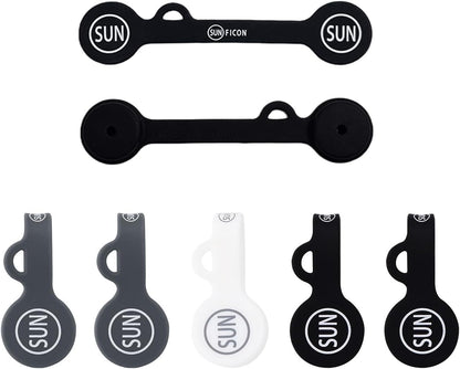 SUNFICON 10 Pack Earbuds Cords Organizers Magnetic Cable Clips Organizers Bookmark Clips Whiteboard Noticeboard Fridge Magnets USB Cable Manager Keeper for Home Kitchen Office School,Gray White Black