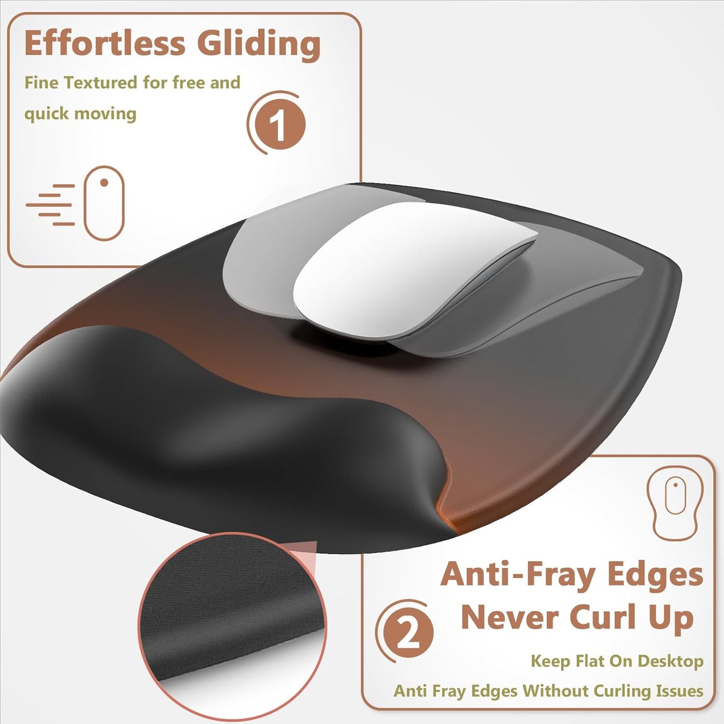 AKIT Ergonomic Mouse Pad with Wrist Rest& Keyboard Wrist Rest, Wrist Rest for Computer Keyboard, Pain Relief, Non-Slip Gel Base, Mousepad Wrist Support for Gaming, Office, Waterdrop Shaped Pink