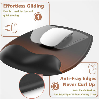 AKIT Ergonomic Mouse Pad with Wrist Rest& Keyboard Wrist Rest, Wrist Rest for Computer Keyboard, Pain Relief, Non-Slip Gel Base, Mousepad Wrist Support for Gaming, Office, Waterdrop Shaped Pink