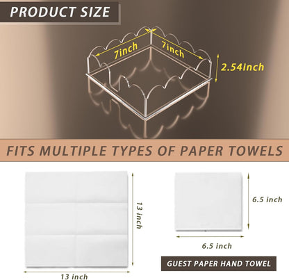 Transparent Acrylic Napkin Holder Clear Guest Paper Disposable Hand Towel Dispenser Tray Organizer For Table Home Kitchen Restaurant and Hotel Business