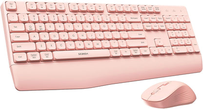 seenda Wireless Bluetooth Keyboard and Mouse Combo, COE200 Ergonomic Wireless Keyboard Mouse with Wrist Rest, Multi-Device Connection, Full-Size, Compatible for Computer/Laptop/Mac/MacBook, Black