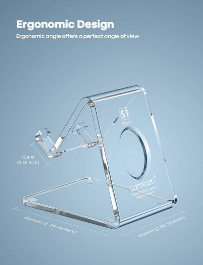 Lamicall Cell Phone Stand, Phone Dock: Cradle, Holder, Stand for Office Desk - Black