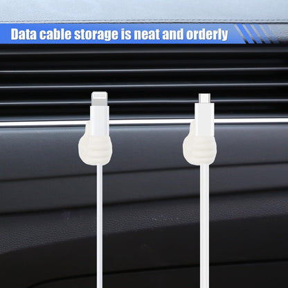 YoRise 4 PCS Mini Car Hooks, Silicone Thumb Up Cable Management, Self-Adhesive Car Key Holder, Multifunctional Wall Hanging Hook, Small Adhesive Hooks for Charging Cable Earphone (Blue)