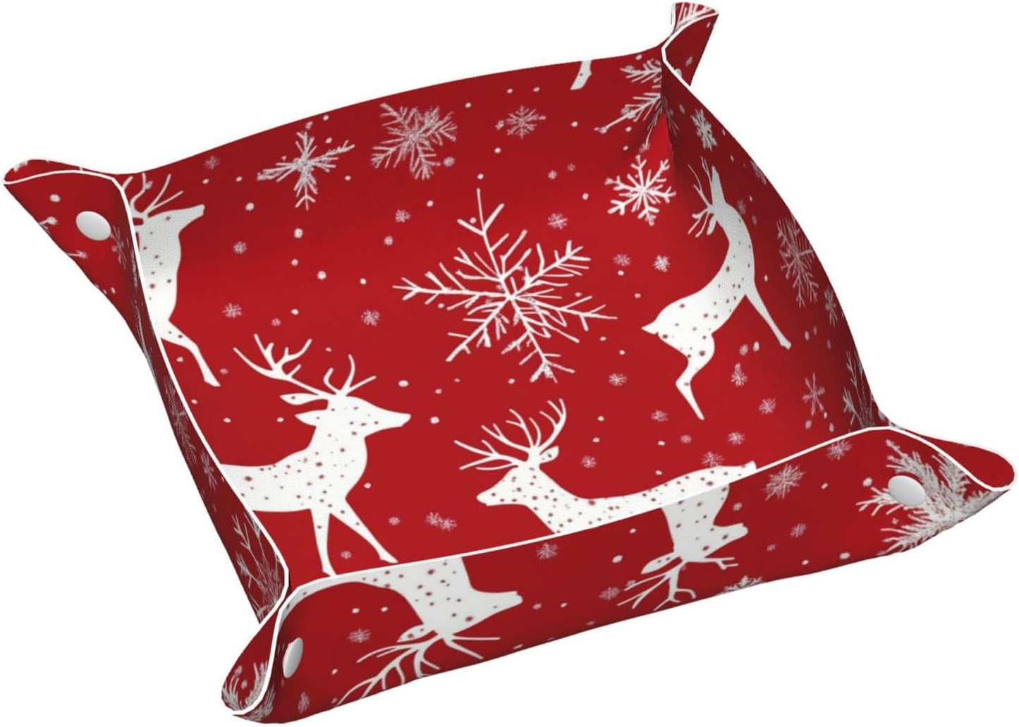 Tray Leather Valet Tray Forest Tree Reindeer Catchall Trays Key Organizer Night Stand Organizer Bedside Vanity Trays Decor for Entryway Table