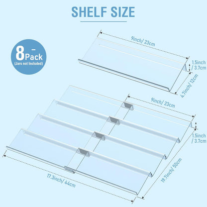 Suneerplay Spice Drawer Organizer 4 Tier, Acrylic Seasoning Organizer Rack, Clear Spice Rack Tray, Kitchen Seasoning Jars Drawers Insert (Jars Not Included/Expandable From 9" to 18")